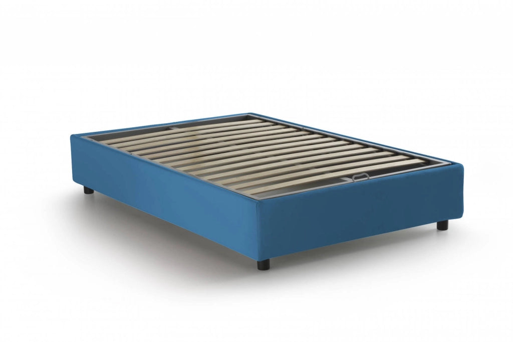 Andla, Letto Piazza e Mezza Sfoderabile Made in Italy, blu