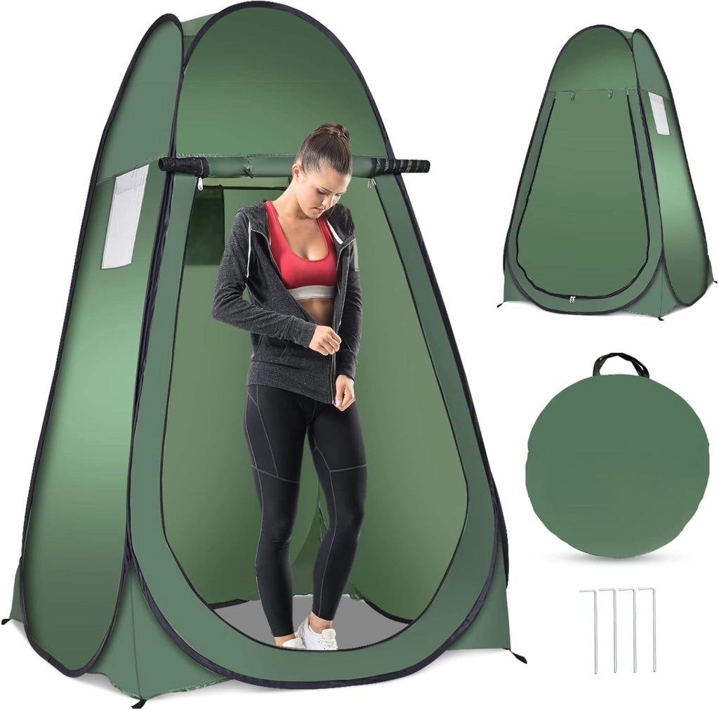 Tenda Cambiando Tenda da Doccia Esterno Tenda Pop-up per Campeggio Spiaggia, 120 x 120 x 190 cm（Verde)