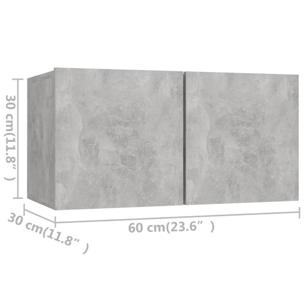 Set di Mobili Porta TV 4 pz Grigio Cemento in Legno Multistrato 3079151