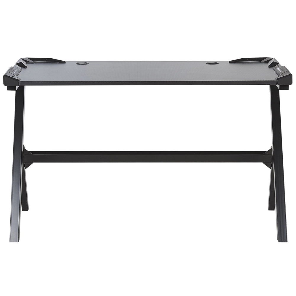 Scrivania da gioco con gambe in metallo MDF Nero rettangolare 120 x 60 cm con luci RGB Mobili per ufficio a casa dal design moderno