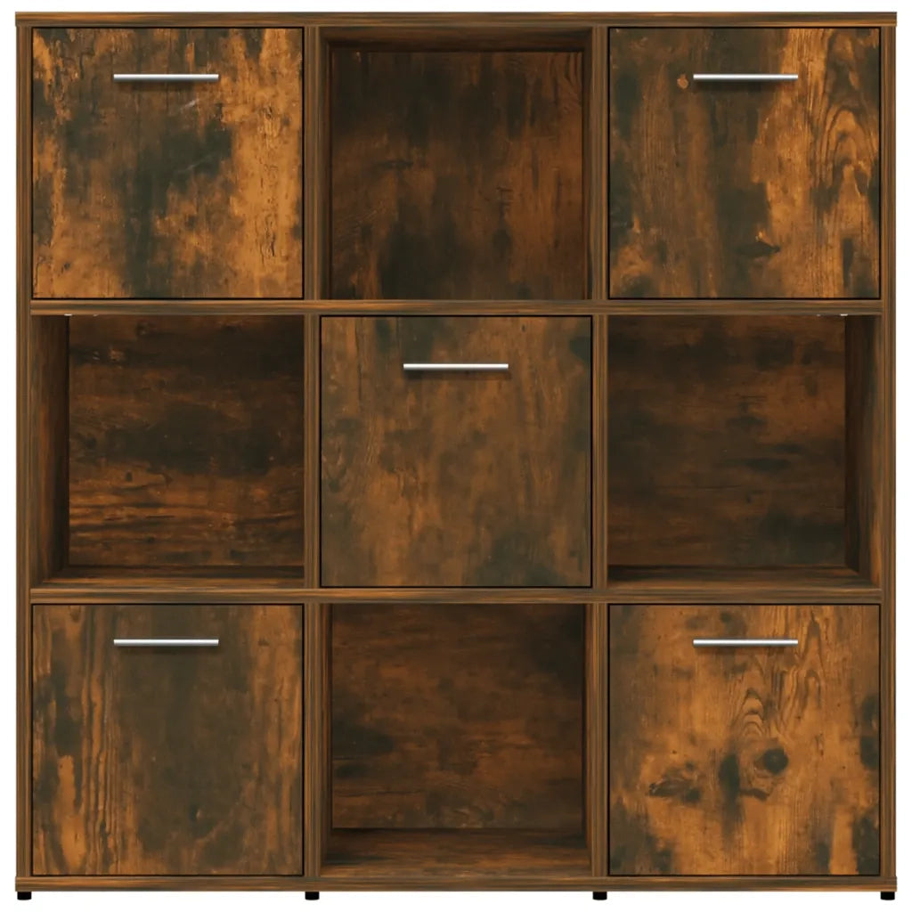 Libreria-Scaffale per Libri-Mobile di Stoccaggio Rovere Fumo 90x30x90 cm in Legno Multistrato