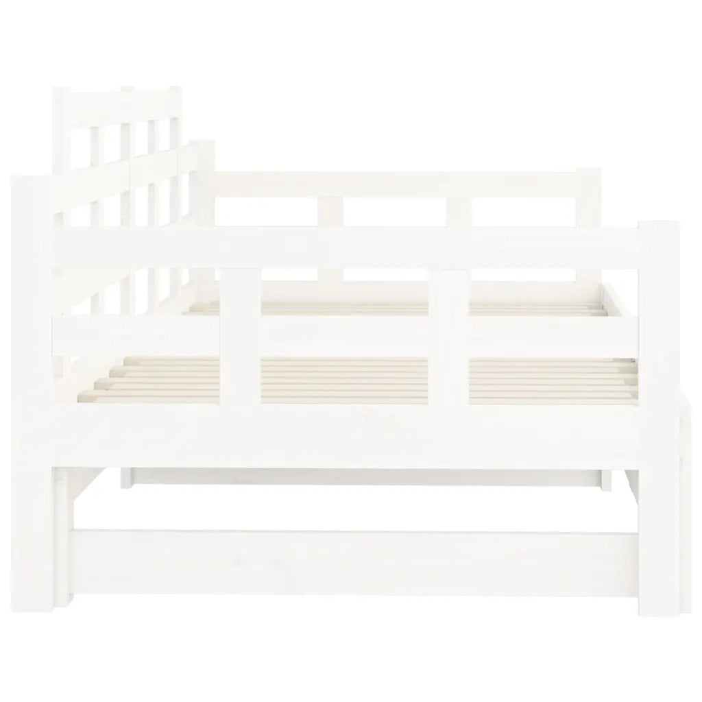 Dormeuse Estraibile Bianca Legno Massello di Pino 80x200 cm 820348