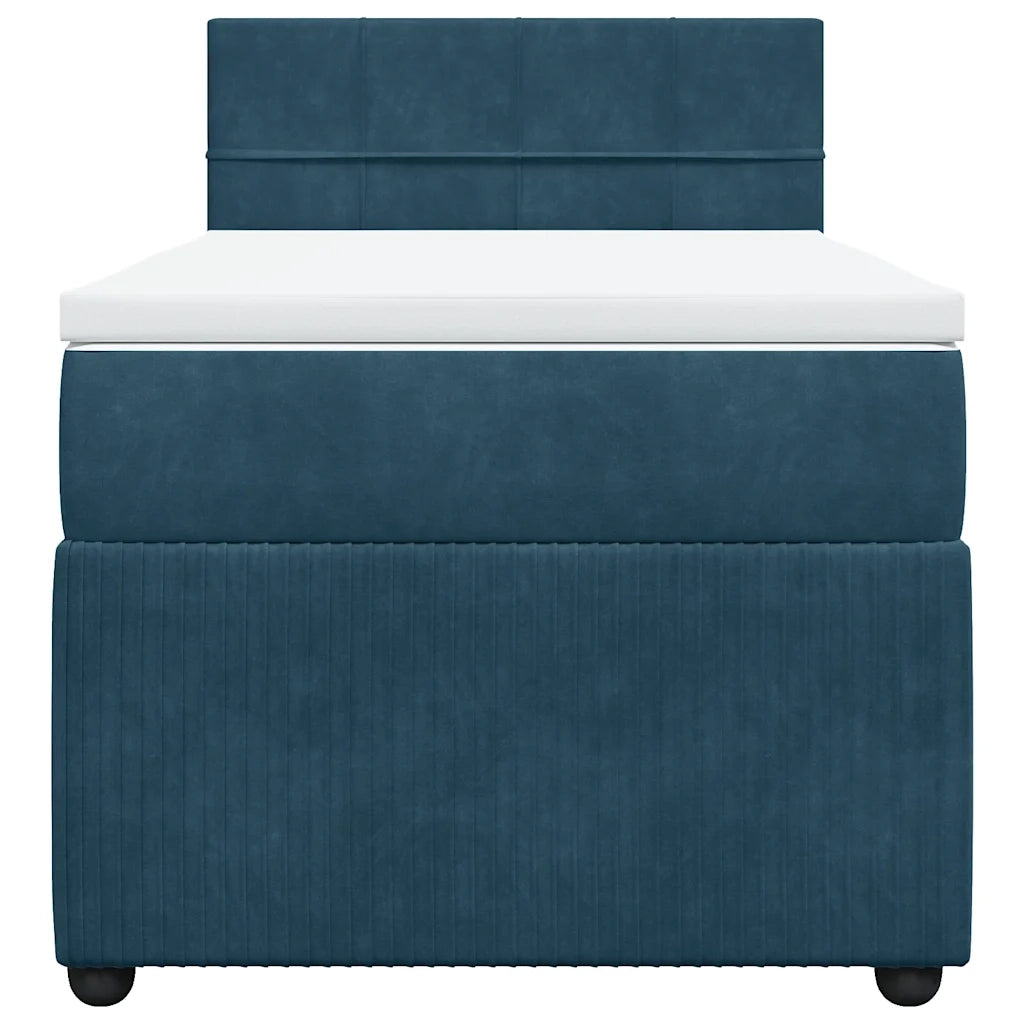 Giroletto a Molle con Materasso Blu 90x190 cm in Velluto 3289930