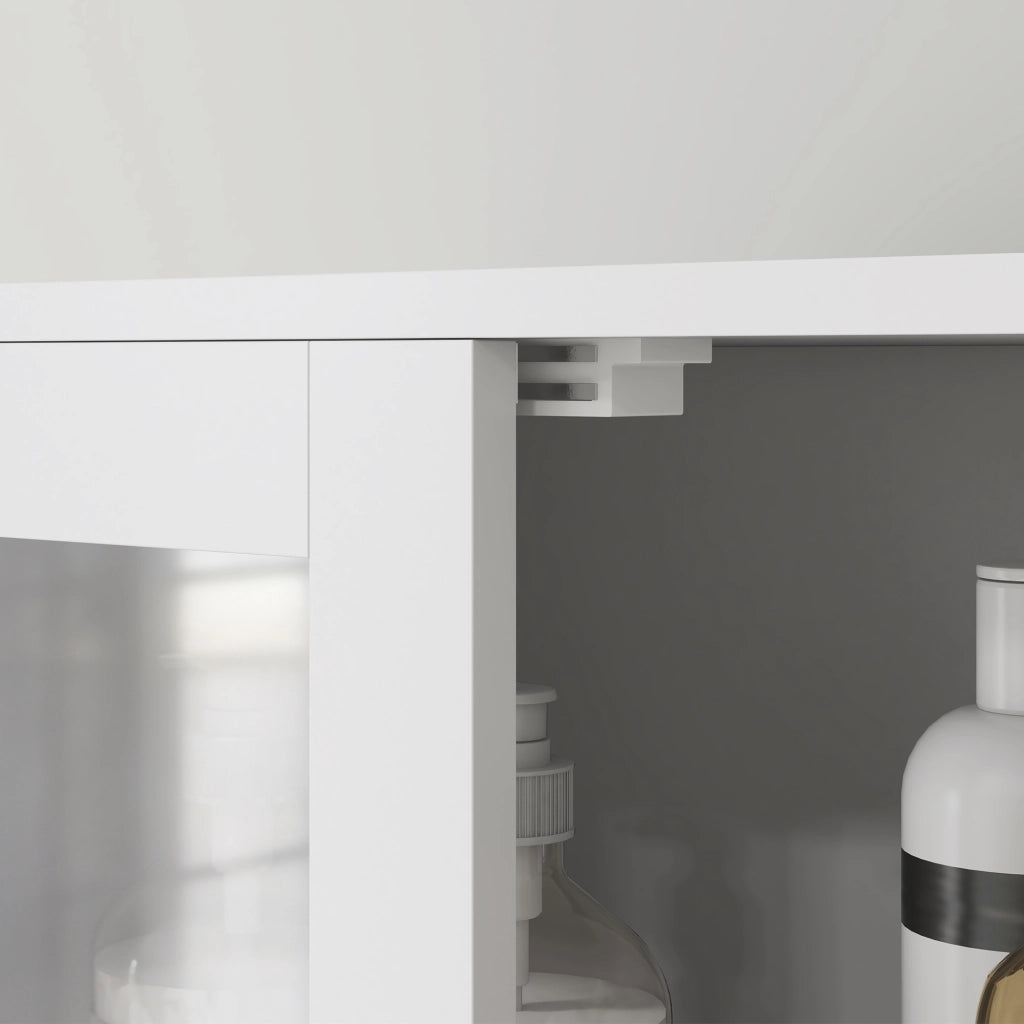 Mobile Colonna Bagno 60x30x170,5 cm con 3 Armadietti Bianco