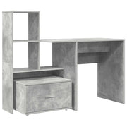Scrivania | Tavolo da Ufficio con cassetto Grigio cemento 131,5 x 50 x 106,5 cm
