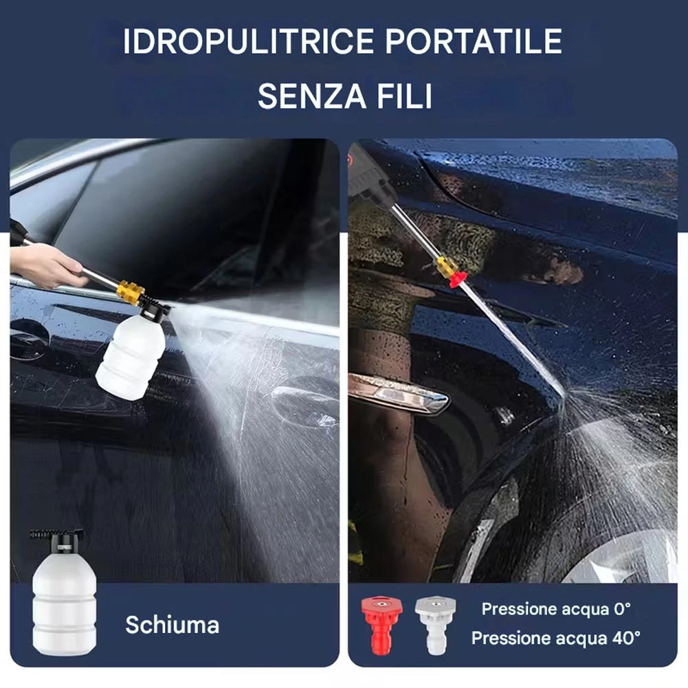 Pistola Idropulitrice con Doppia Batteria 48V e Ugelli Portatile con Accessori