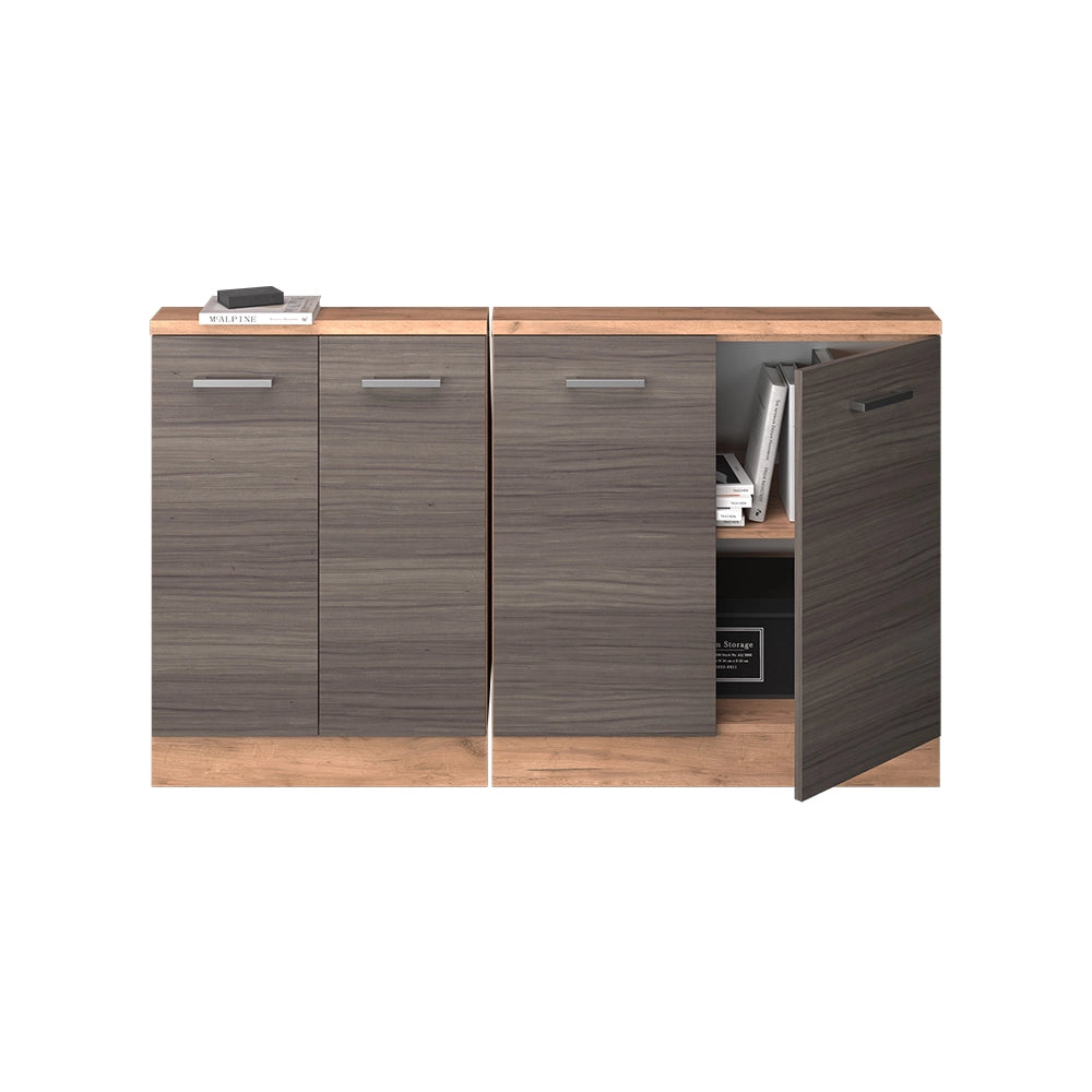 Set di mobili sottotetto Rion Grigio nobile/Rovere dorato Set di 2 Vicco