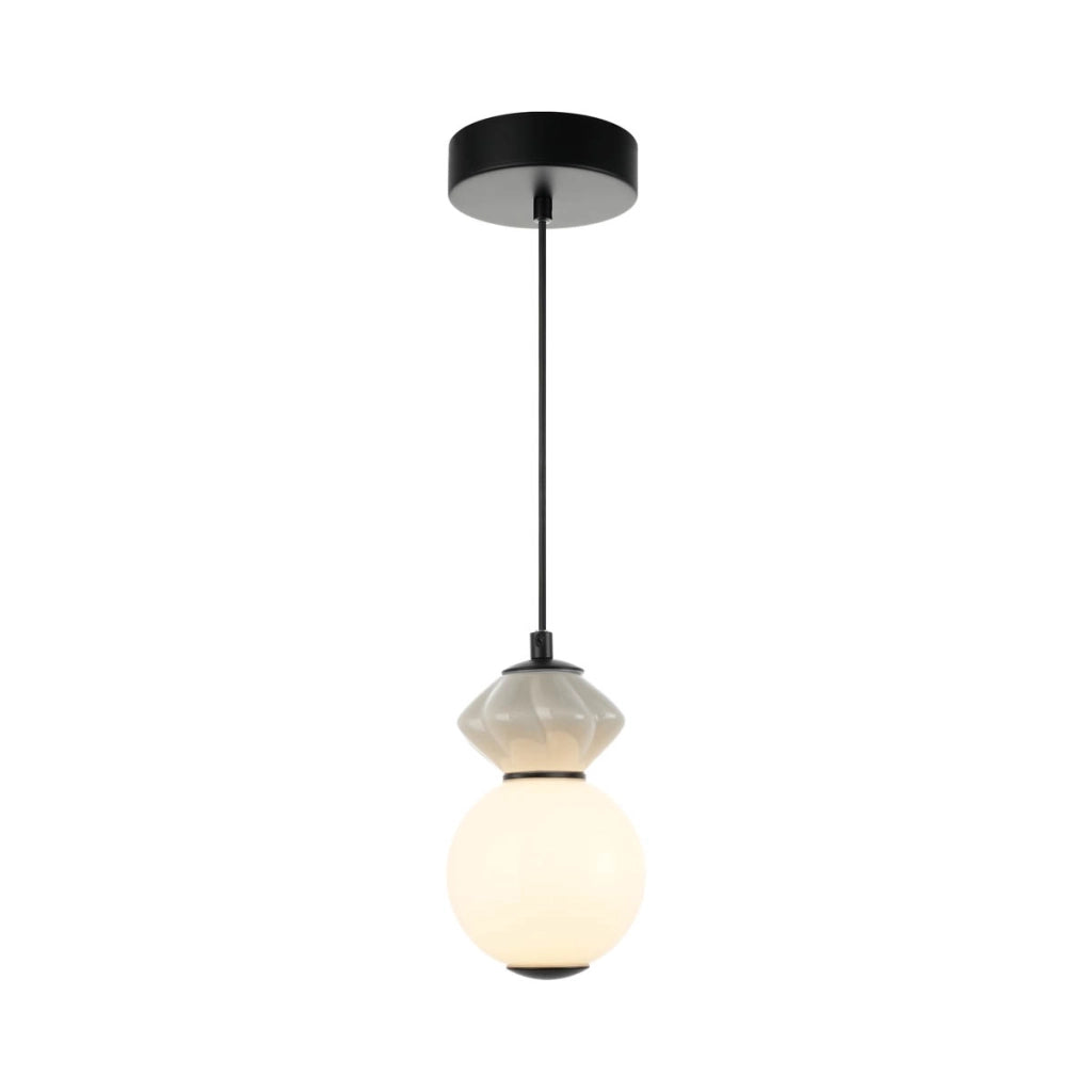 Lampada sospensione Art Déco sfera nera LED Italux