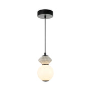Lampada sospensione Art Déco sfera nera LED Italux