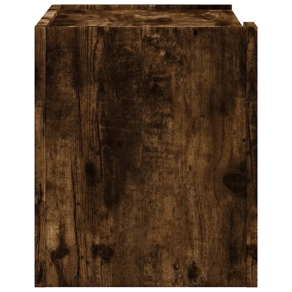 vidaXL Comodini a Muro 2 pz Rovere Fumo 45x30x35 cm