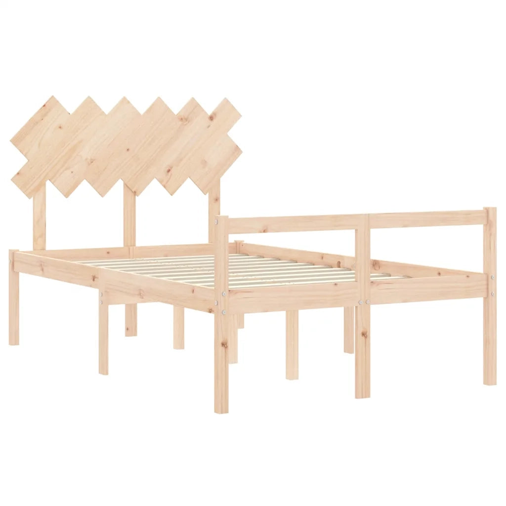 Letto per Anziani con Testiera-Struttura Letto per Anziani Small Double in Legno Massello 944661