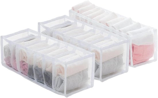 Set di 3 cassetti organizzatori per intimo, scatola pieghevole per armadio per la conservazione di capi di abbigliamento, scatole per calze e intimo