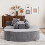 Divano letto modulare in ciniglia grigio 263x171 cm