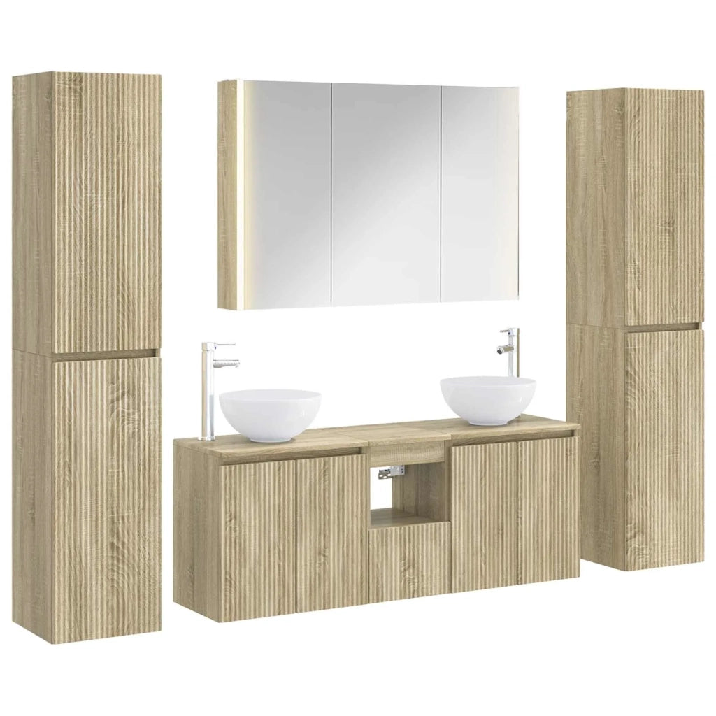 Set di mobili per il bagno 6 pcs Rovere Sonoma 3407217