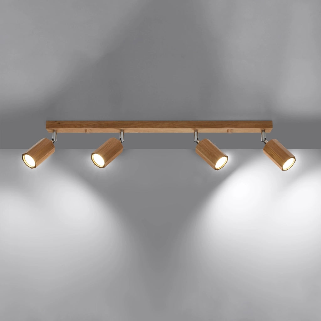 Plafoniera Pure Lume Ruvano 4 faretti rovere scuro GU10