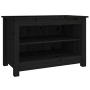 Scarpiera | Mobile per scarpe Nera 70x38x45,5 cm in Legno Massello di Pino
