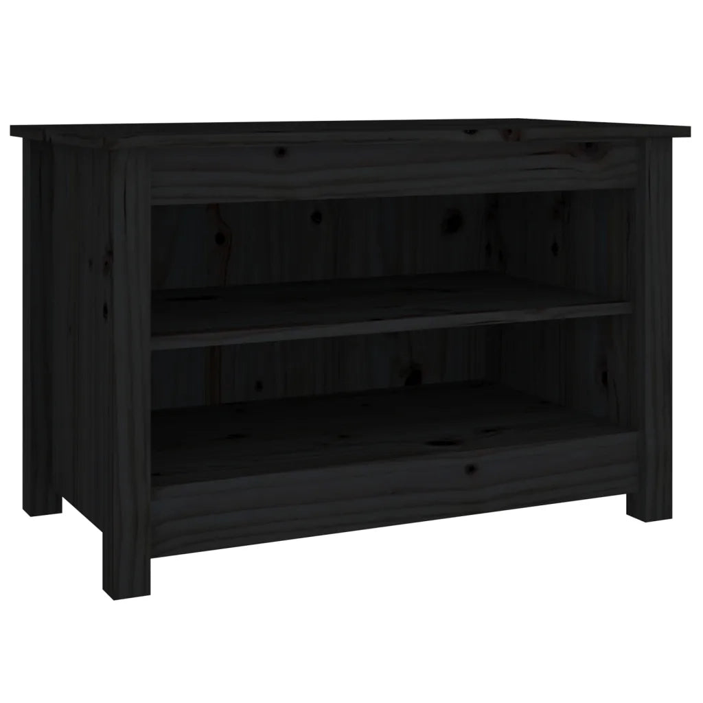 Scarpiera | Mobile per scarpe Nera 70x38x45,5 cm in Legno Massello di Pino