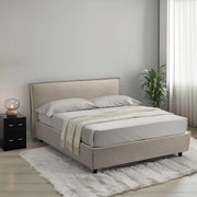 Letto Matrimoniale Bubbio, Letto Matrimoniale Sfoderabile Made in Italy, Grigio Tortora\