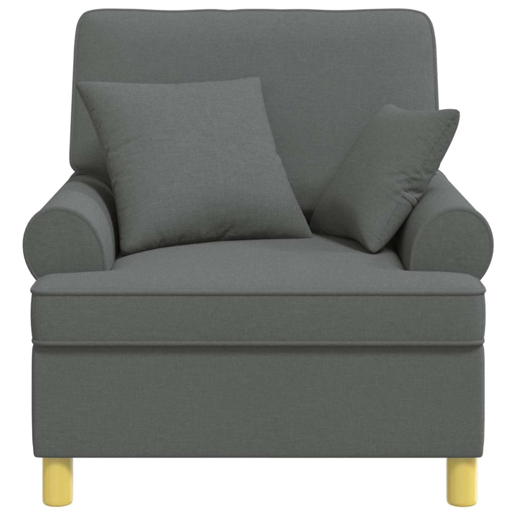 Poltrona XL con Cuscini Grigio Scuro Tessuto 42043484