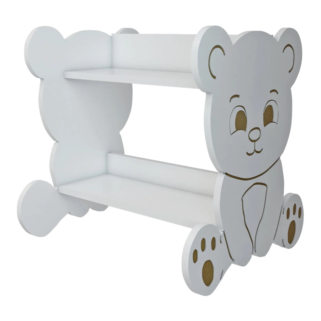 Libreria per bambini a forma di orso 60 x 56 x 56 cm bianca 03_0006521