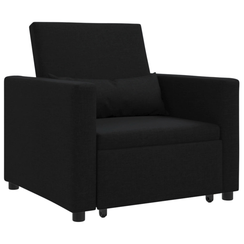 Divano letto singolo 3 in 1 Convertibile in tessuto nero