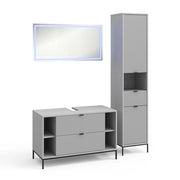 Vicco Set di mobili da bagno Grigio 3 parti