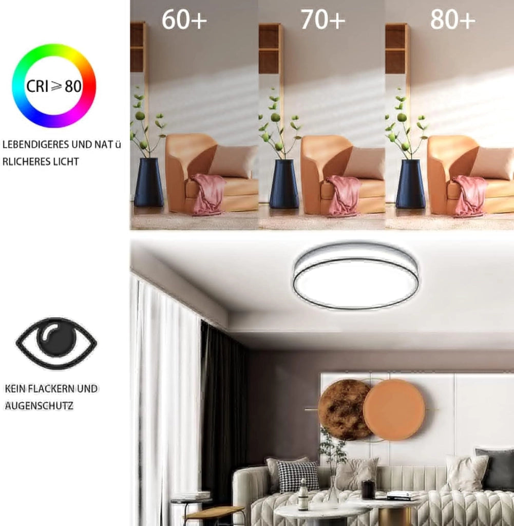 ZMH Lampada da soffitto plafoniera LED 38 cm dimmerabile telecomando rotonda bianca tessuto per soggiorno camera cucina