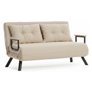 Calvin, Divano Letto 2 Posti Contenitore, 133x78 cm Beige