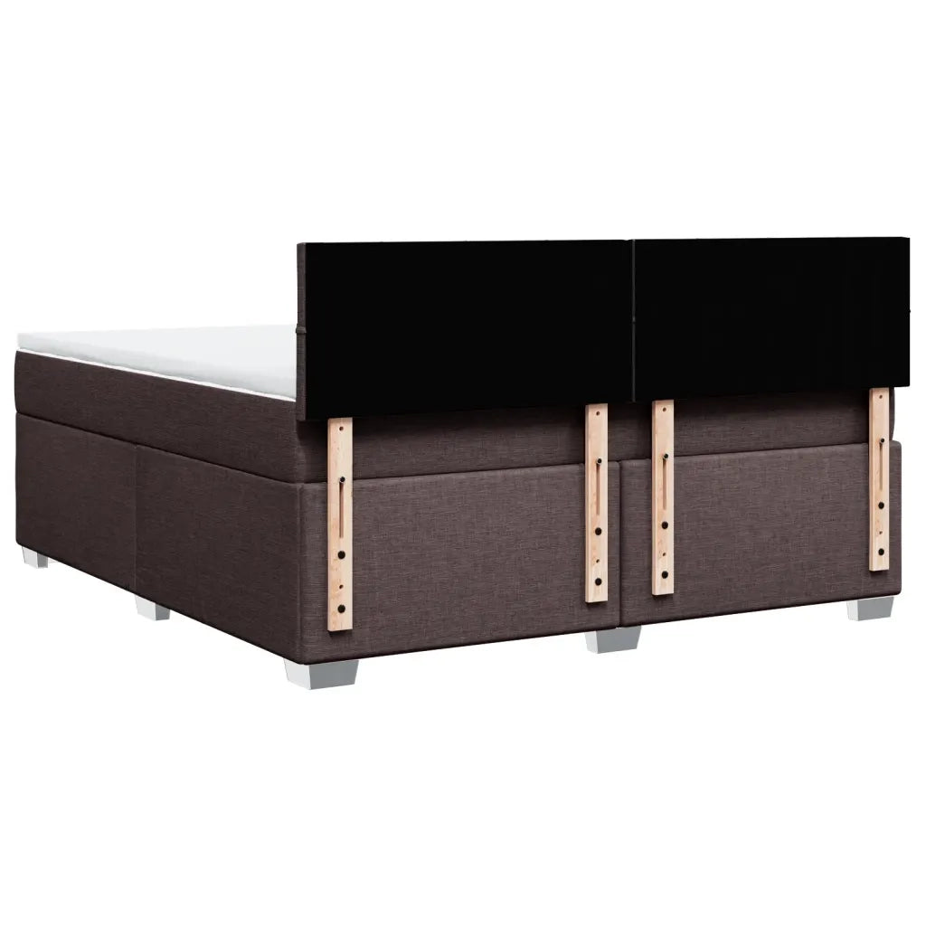 Giroletto a Molle con Materasso Marrone Scuro 180x200cm Tessuto 3285970