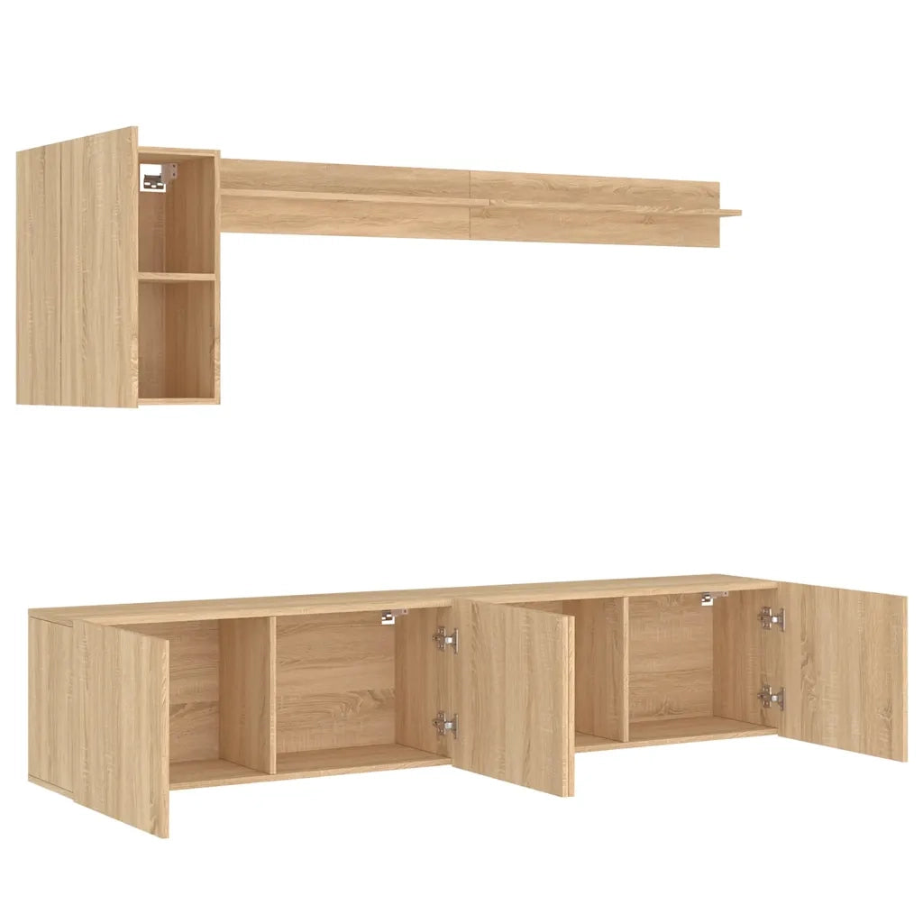 Mobili TV a Muro 5pz Rovere Sonoma in Legno Multistrato 3216498