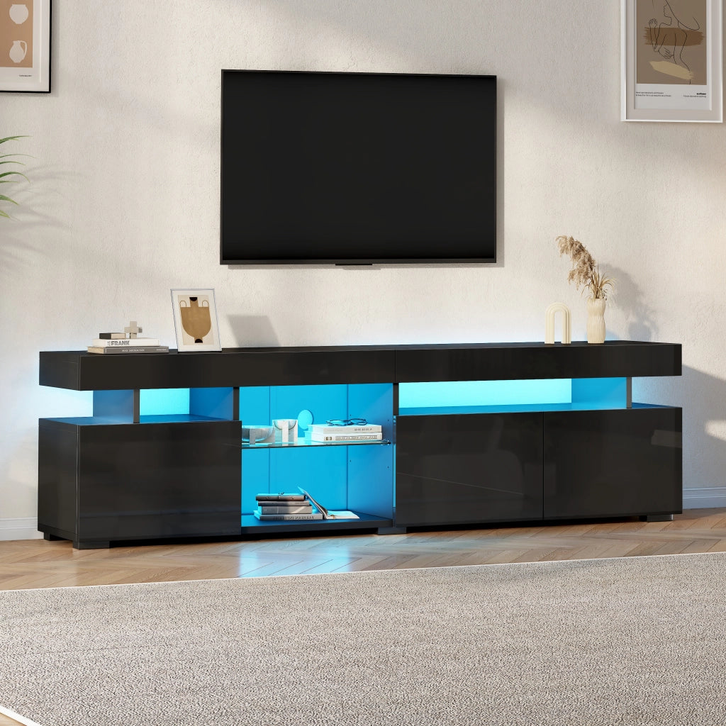 Mobile TV Basso ¨C MINIMAL ¨C Nero, Truciolato, 3 Ante, 180x35x45 cm
