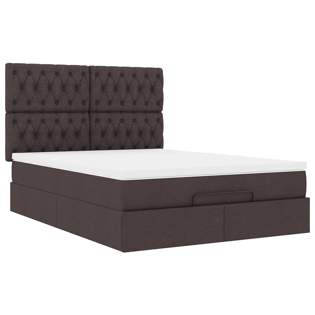 Struttura Letto Pouf con Materasso 140x190 cm in Tessuto 3314089