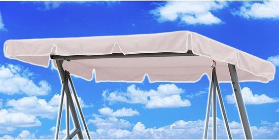 Ombrellone sostitutivo per sdraio 210x145, sdraio ombrellone universale, ombrellone sdraio universale per sdraio con 2 tunnel 100% poliestere (bianco)