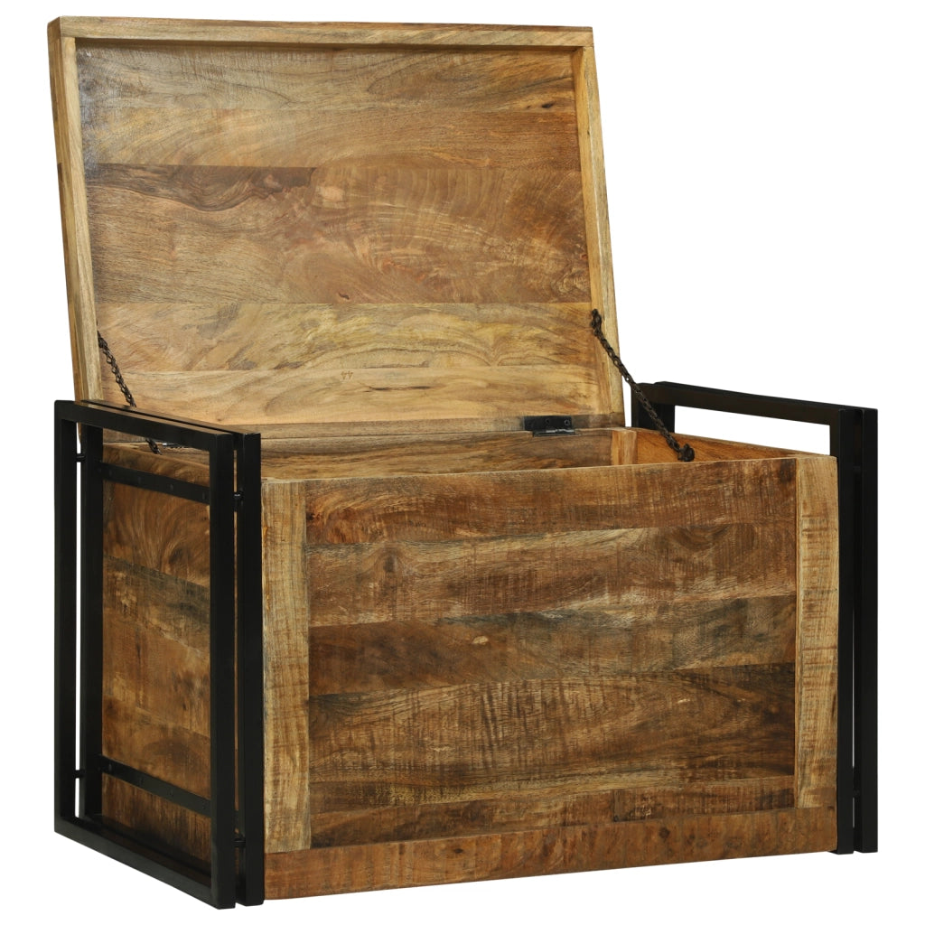 Scatola di Stoccaggio 80x50x50 cm in Legno Massello di Mango