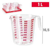 Brocca Caraffa in Plastica Graduata Trasparente 1 Litro