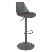Set di 2 Sgabelli Samuel In Pp E Cuscino In Tessuto Grigio Scuro