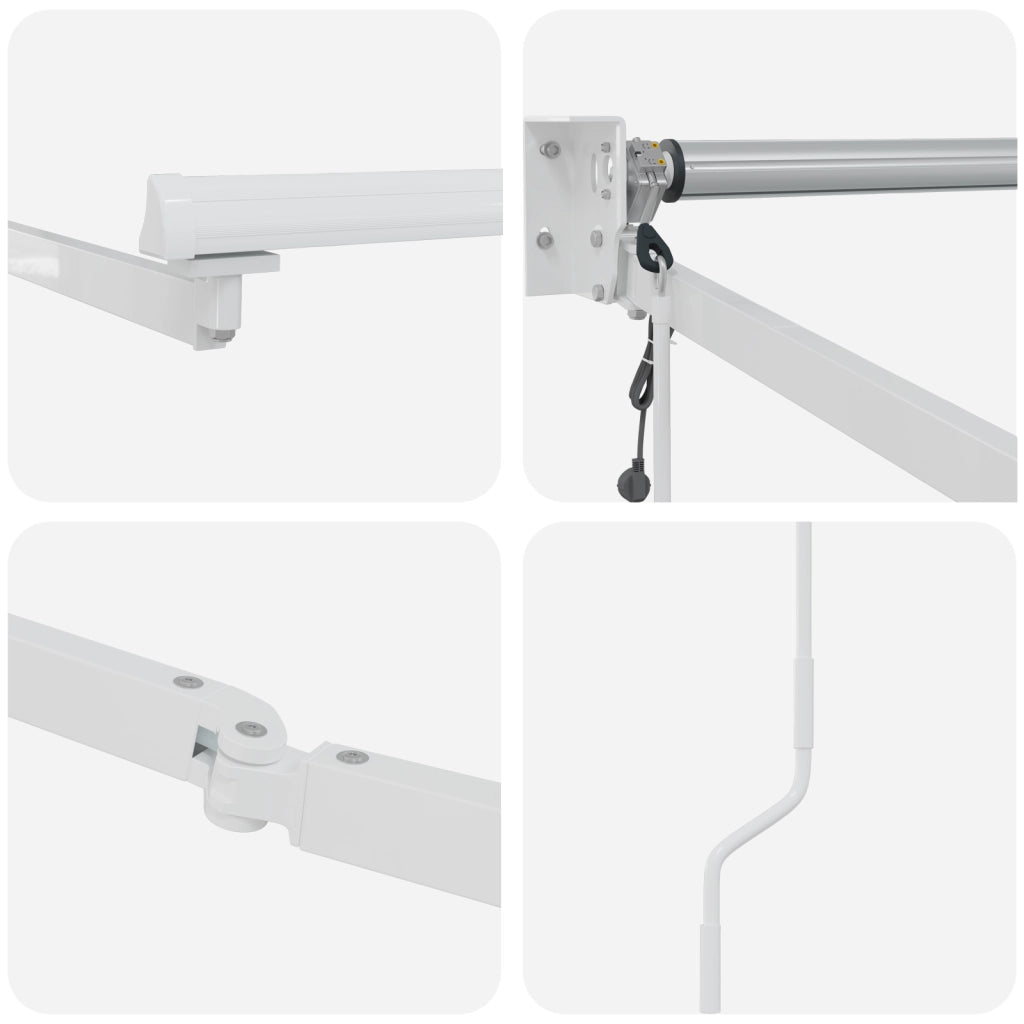 Tenda Retrattile Manuale  con LED Verde e Bianco 400x350 cm