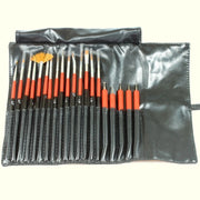 Trade Shop - Pennelli Set 20 Pezzi Con Pochette Portapennelli Pennello Dotting In Eco Pelle -