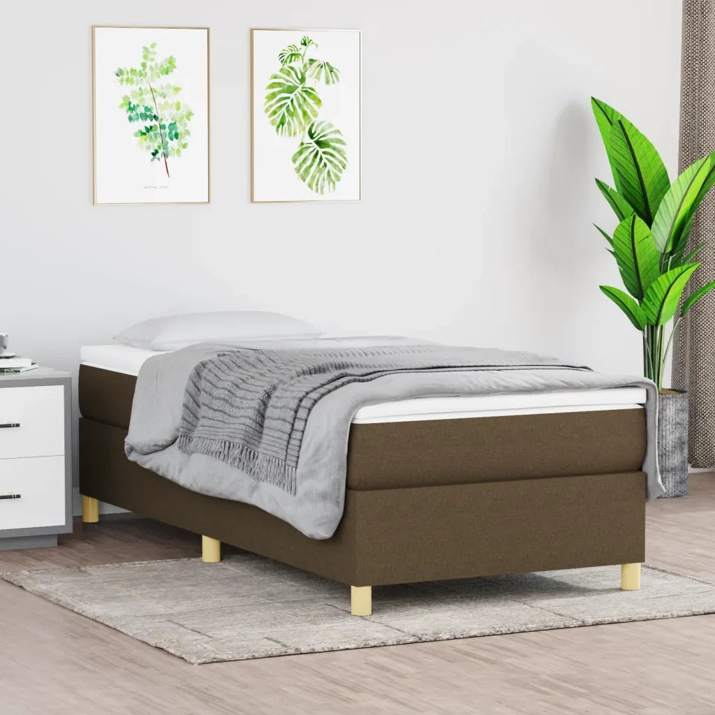Struttura Letto a Rete a Molle Marrone Scuro 80x200 cm Tessuto 3120916
