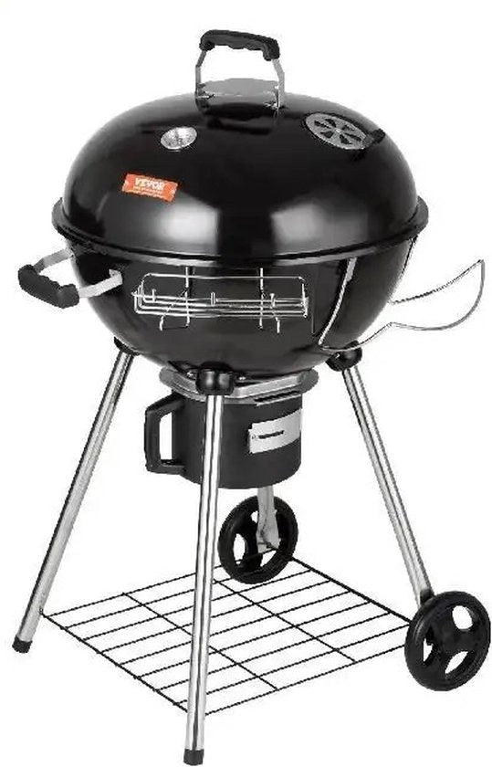 Griglia BBQ su ruote - Houtskoolgrill con coperchio - Con contenitore per ceneri - Con maniglione - Griglia a 55 cm - 83 x 68,5 x 105 cm