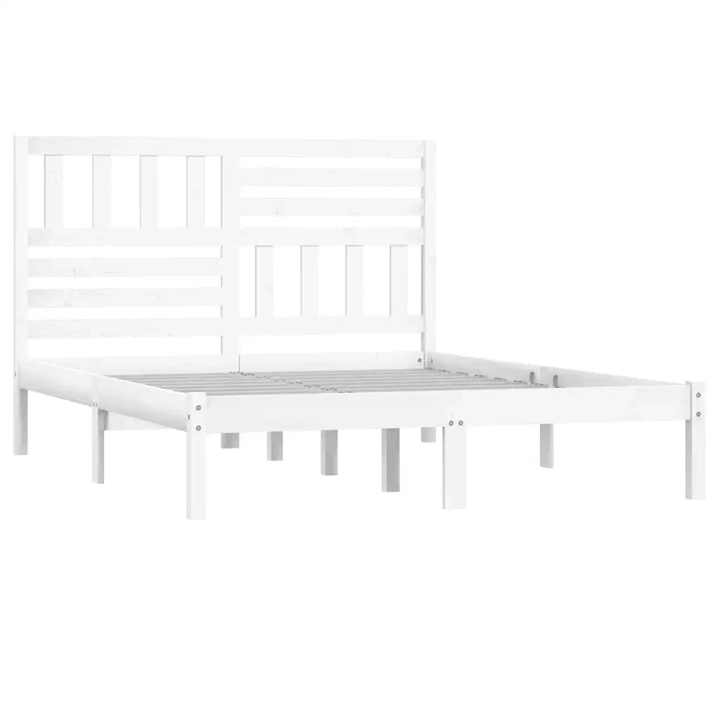 Giroletto-Struttura Letto Bianco in Legno Massello di Pino 140x200 cm 300050