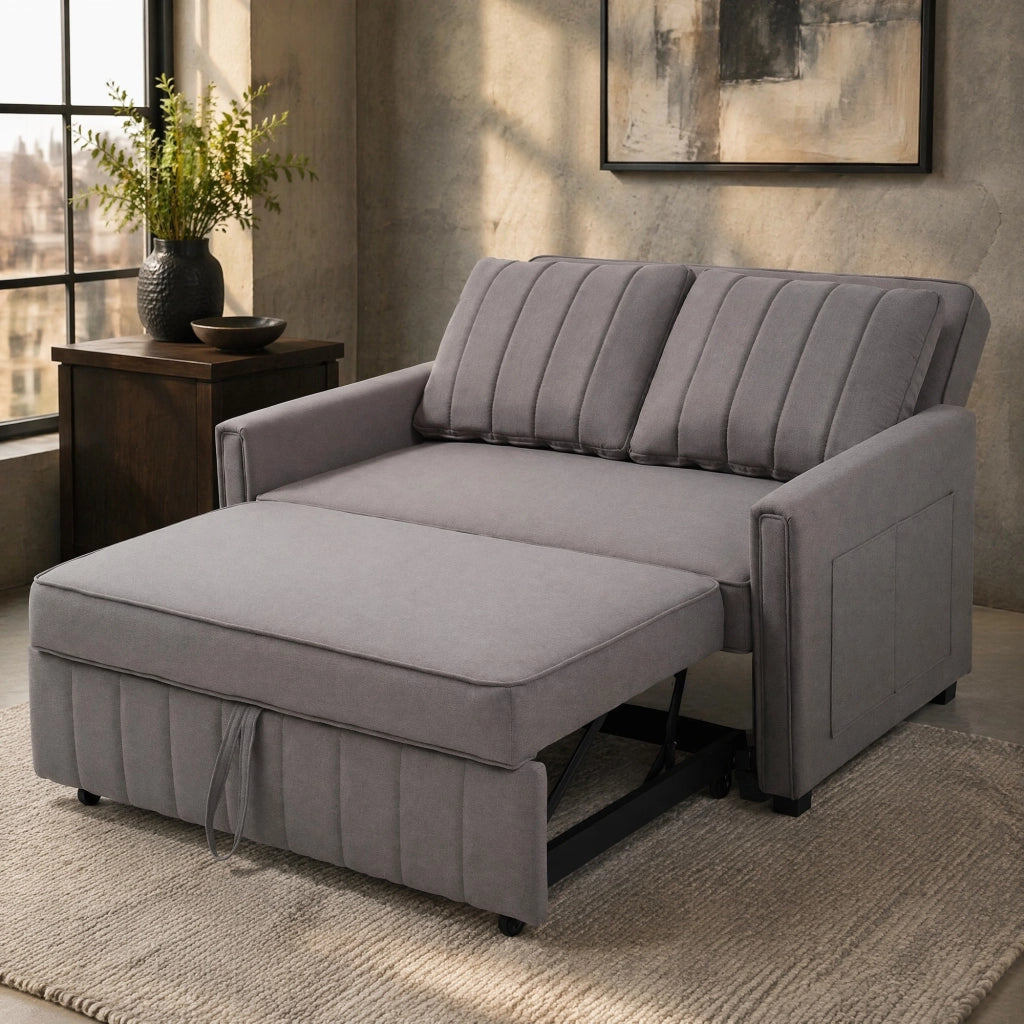 DIVANO LETTO pieghevole 127x180 cm Grigio Antico con 2 cuscini