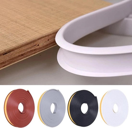 Banda di Protezione per Mobili Flexibile a Forma di U, 5 Metri, TPE, 28mm x 5m, Marrone