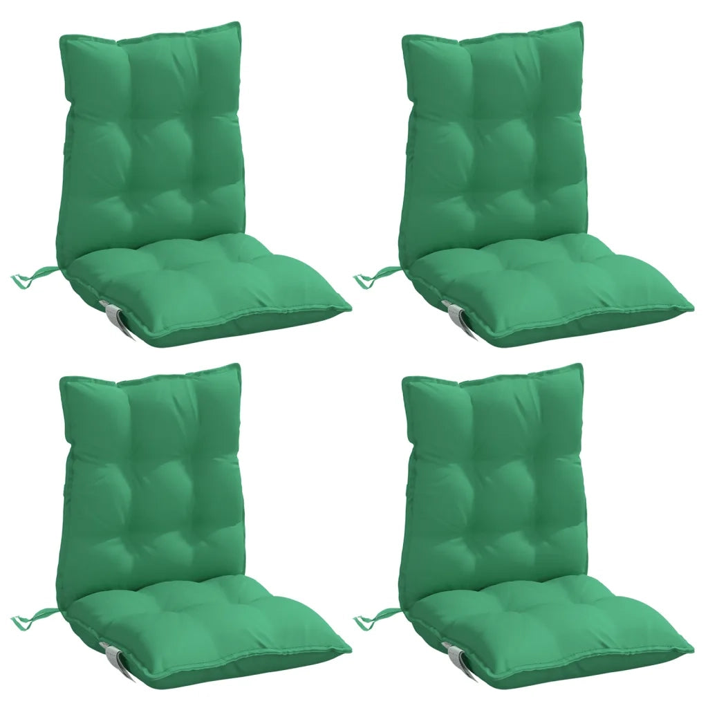 Cuscini per Sedia Schienale Basso 4 pz Verdi in Tessuto Oxford 377687