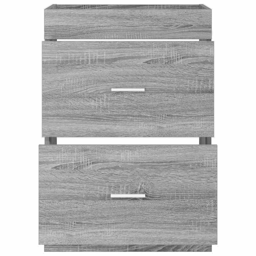 Mobiletto da Bagno Sotto Lavabo Sonoma grigio 56 x 37,5 x 81 cm