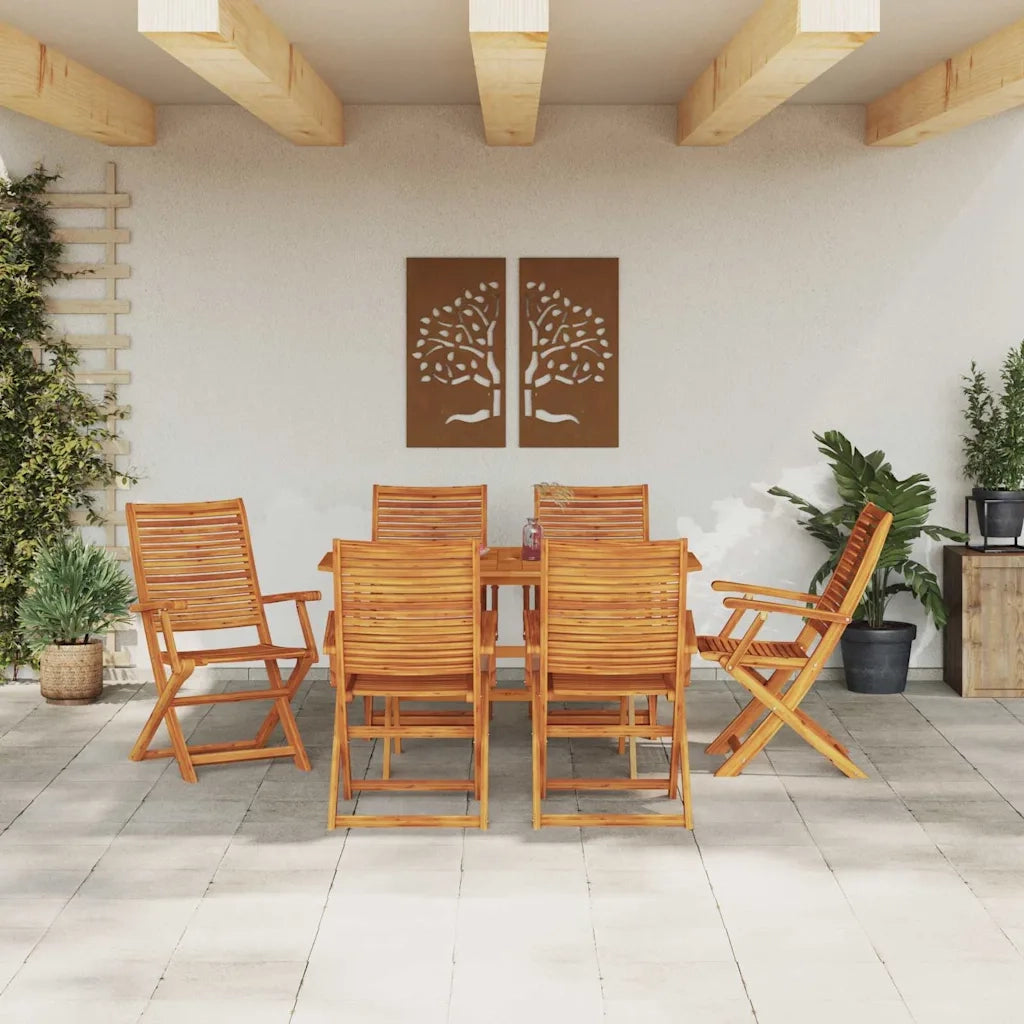 vidaXL Set da Pranzo per Giardino 7 pcs Marrone