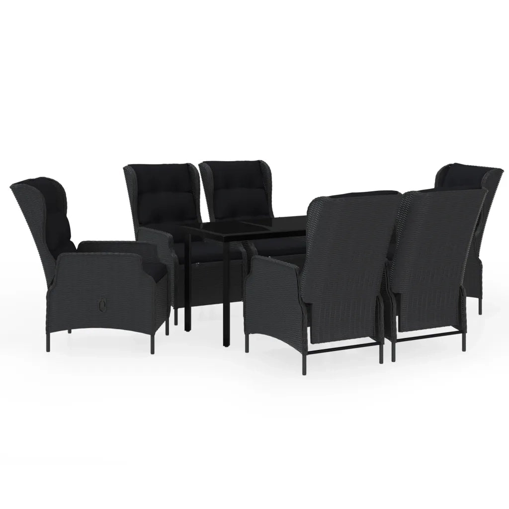 Set Mobili da Pranzo per Giardino 7 pz Grigio Scuro cod mxl 47381