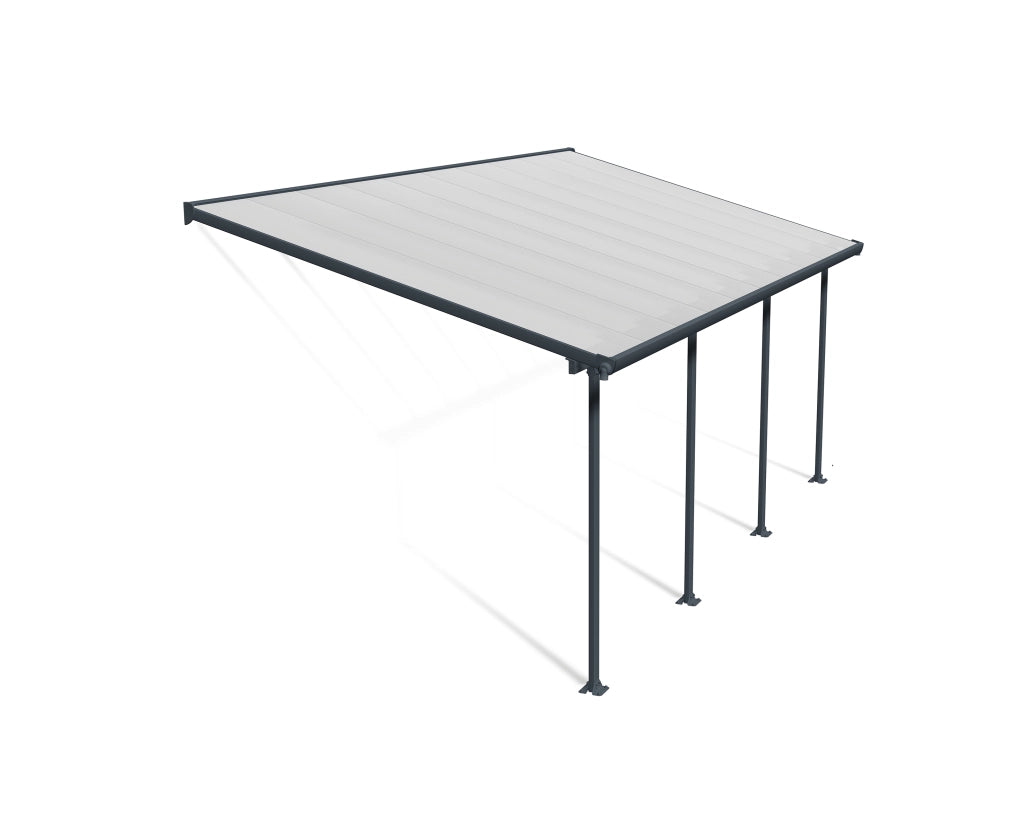 Pergola Addossata in Alluminio Feria 3X6.1 m colore Grigio