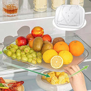 Organizzatore rettangolare, 39,8 cm, piano rotante per frigorifero, organizzatore rettangolare, trasparente, con antislip, rotante 360 gradi, supporto per spezie per cucina, cassetti, piano di lavoro