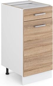 Mobiletto base per cucina R-Line, Sonoma, 40 cm senza piano di lavoro, per la libera combinazione all'interno di sistemi cucina modulari